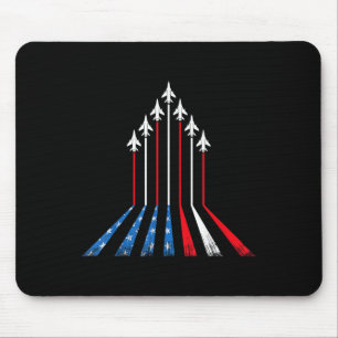 American Flag Patriotic 4th Of July Red White Blue Mouse Mat
