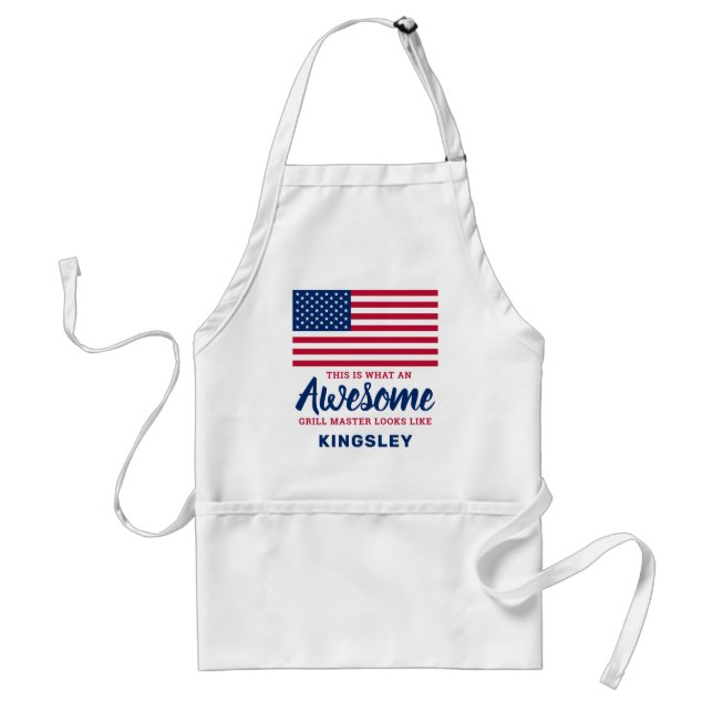 American Flag  Patriotic Awesome Grill Master Standard Apron (Front)