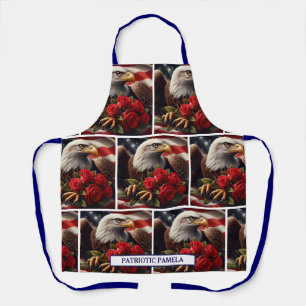 American Flag Patriotic Bald Eagle Apron