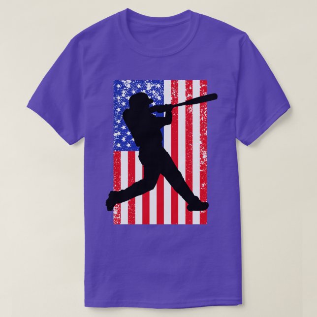American Flag Patriotic Baseball 9 T-Shirt (Design Front)