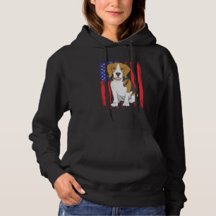 American Flag Patriotic Beagle Dog Animal Hoodie