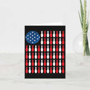 American Flag - Patriotic Bowler And Bowling Card