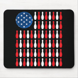 American Flag - Patriotic Bowler & Bowling  Mouse Mat