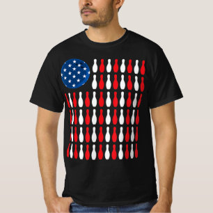 American Flag - Patriotic Bowler & Bowling T-Shirt