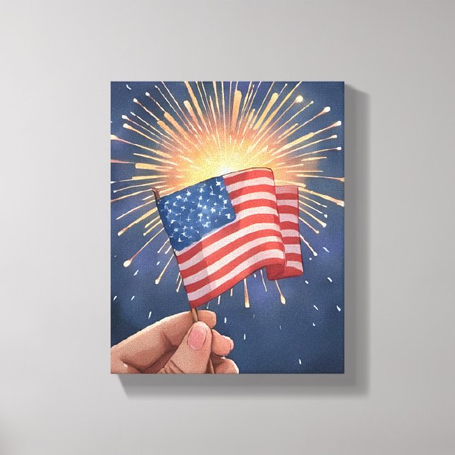 American Flag Patriotic Canvas Print (Front)