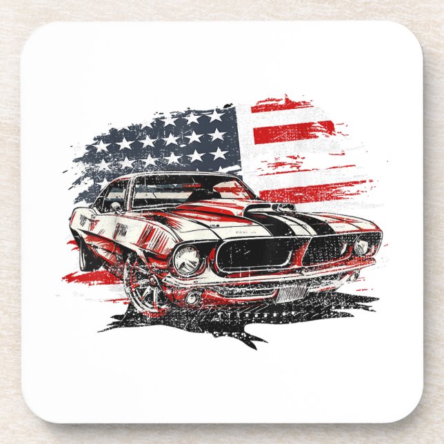 American Flag Patriotic  Coaster (Front)