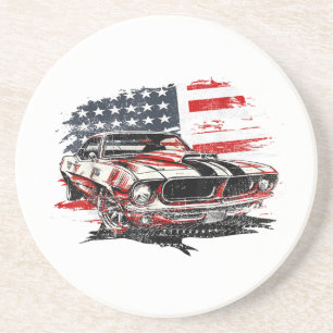 American Flag Patriotic  Coaster