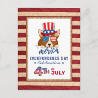 American Flag Patriotic Corgi 4th of JULY Party