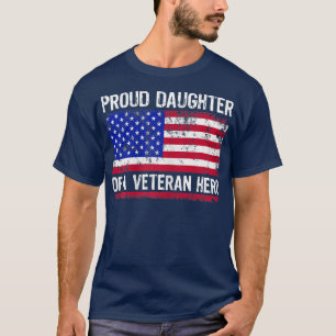 American Flag Patriotic Daughter Veterans Day for T-Shirt
