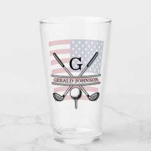 American Flag Patriotic Design Glass