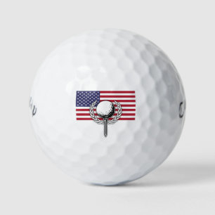 American Flag Patriotic Design Golf Balls