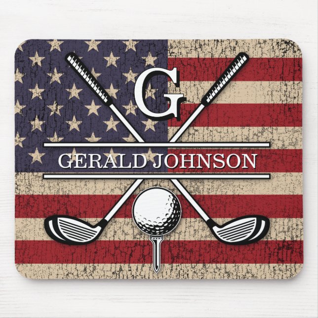 American Flag Patriotic Design Mouse Mat (Front)