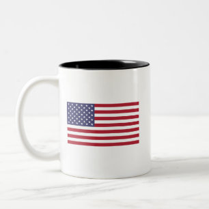 American Flag Patriotic Design Two-Tone Coffee Mug