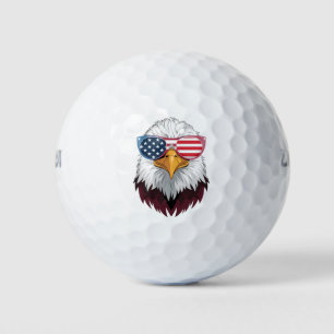 American Flag Patriotic Eagle 4th Of July Golf Balls