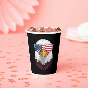 American Flag Patriotic Eagle 4th Of July Paper Cups