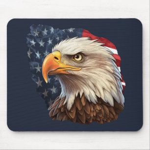 American Flag Patriotic Eagle Mouse Mat