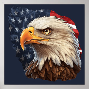 American Flag Patriotic Eagle Poster