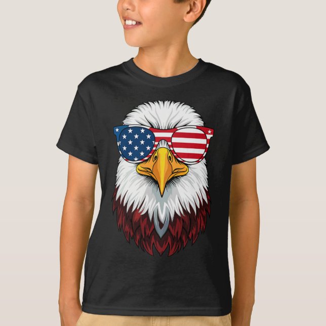 American Flag Patriotic Eagle Shirt Men Boys 4th O (Front)