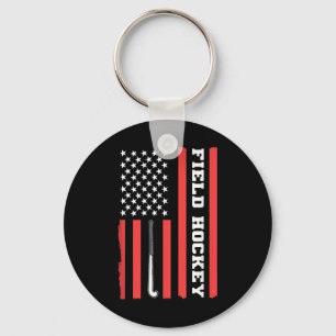 American Flag Patriotic Field Hockey Usa For Women Key Ring