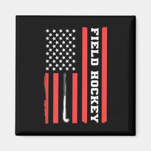 American Flag Patriotic Field Hockey Usa For Women Magnet