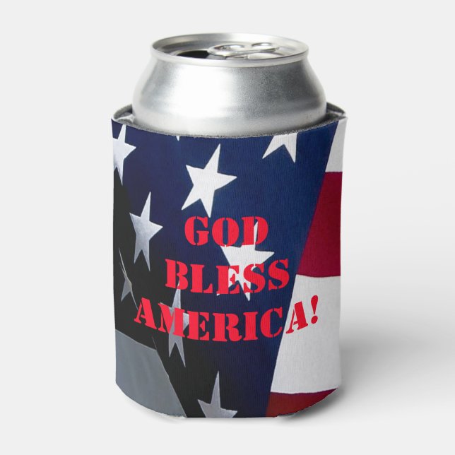"American Flag" "patriotic gift" Can Cooler (Can Front)