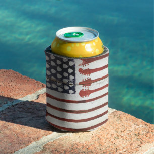 American Flag patriotic Guitar Music theme Can Cooler