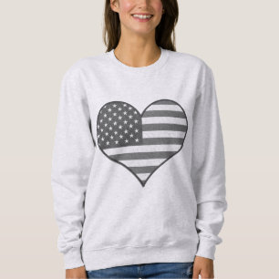 American Flag Patriotic Heart Sweatshirt