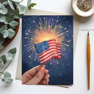 American Flag Patriotic Holiday Postcard