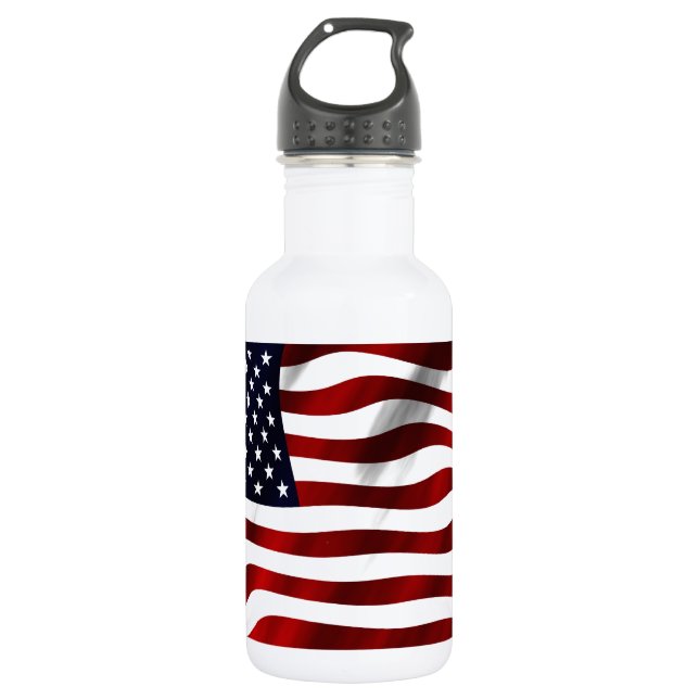 American Flag Patriotic Independence Day 532 Ml Water Bottle (Front)