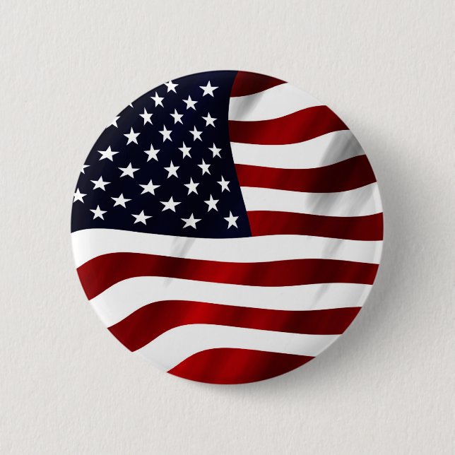 American Flag Patriotic Independence Day 6 Cm Round Badge (Front)