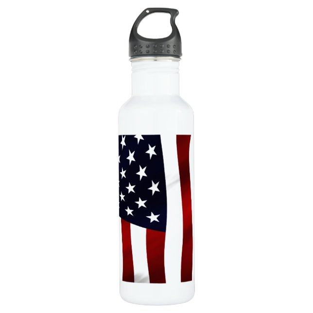 American Flag Patriotic Independence Day 710 Ml Water Bottle (Front)
