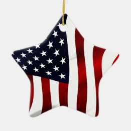 American Flag Patriotic Independence Day Ceramic Tree Decoration