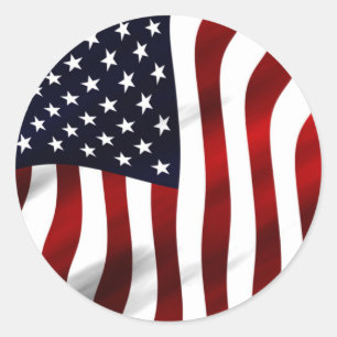 American Flag Patriotic Independence Day Classic Round Sticker