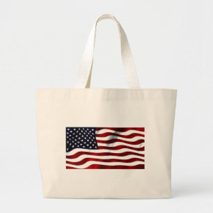 American Flag Patriotic Independence Day Large Tote Bag