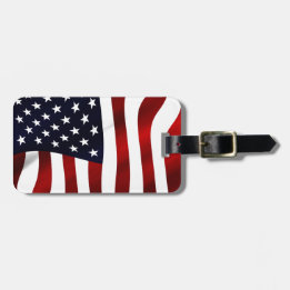 American Flag Patriotic Independence Day Luggage Tag