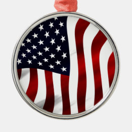 American Flag Patriotic Independence Day Metal Tree Decoration