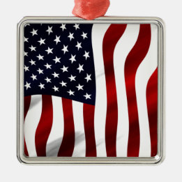 American Flag Patriotic Independence Day Metal Tree Decoration