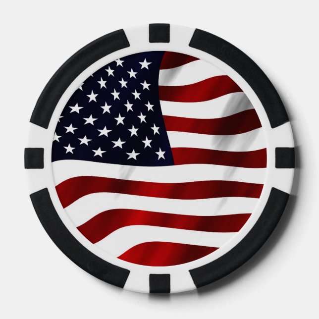 American Flag Patriotic Independence Day Poker Chips (Front)