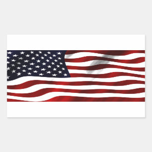 American Flag Patriotic Independence Day Rectangular Sticker