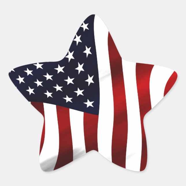 American Flag Patriotic Independence Day Star Sticker (Front)