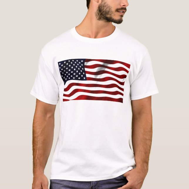 American Flag Patriotic Independence Day T-Shirt (Front)