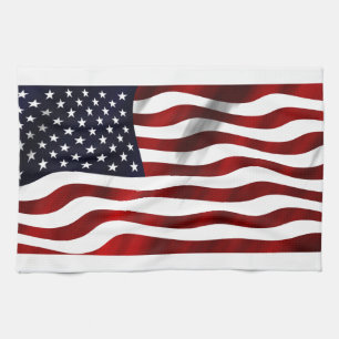 American Flag Patriotic Independence Day Tea Towel