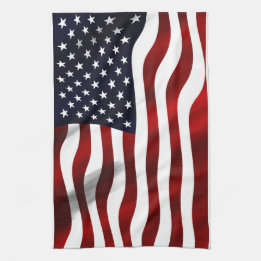 American Flag Patriotic Independence Day Tea Towel