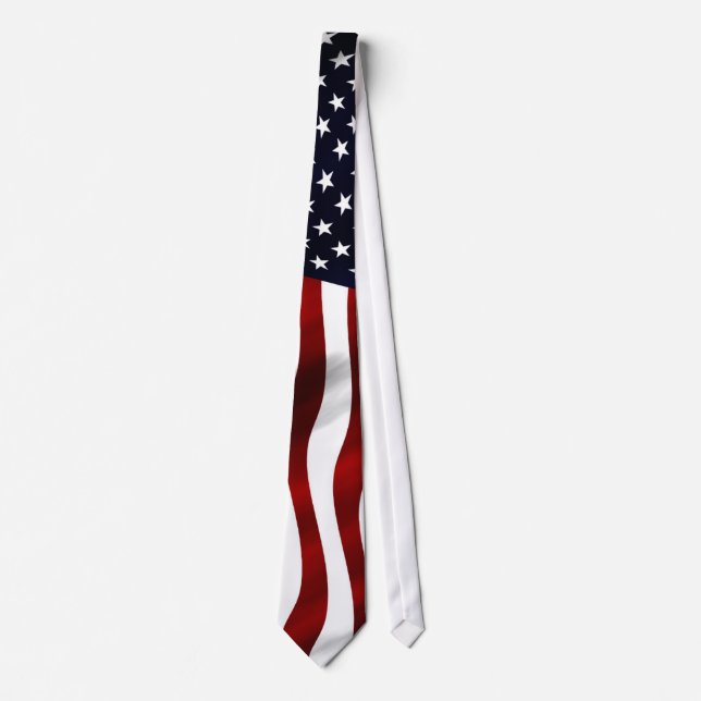 American Flag Patriotic Independence Day Tie (Front)