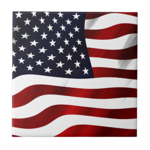 American Flag Patriotic Independence Day Tile