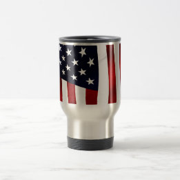 American Flag Patriotic Independence Day Travel Mug