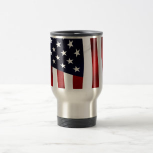 American Flag Patriotic Independence Day Travel Mug