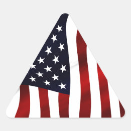 American Flag Patriotic Independence Day Triangle Sticker