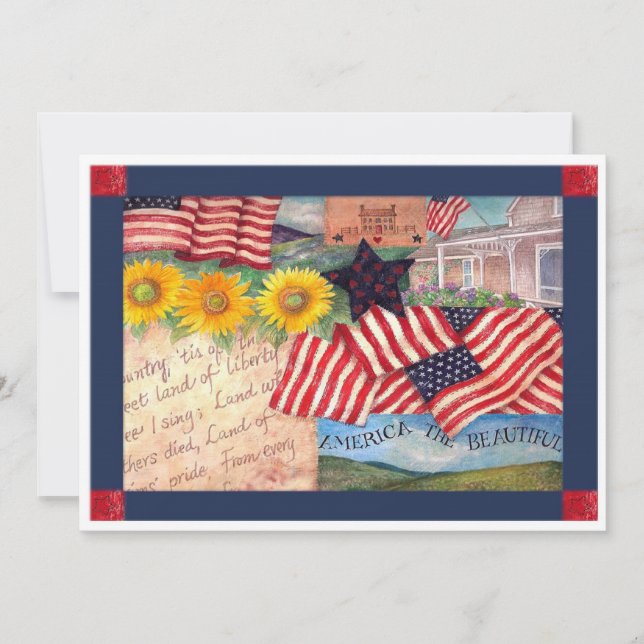 AMERICAN FLAG PATRIOTIC INVITATION (Front)