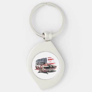 American Flag Patriotic Key Ring